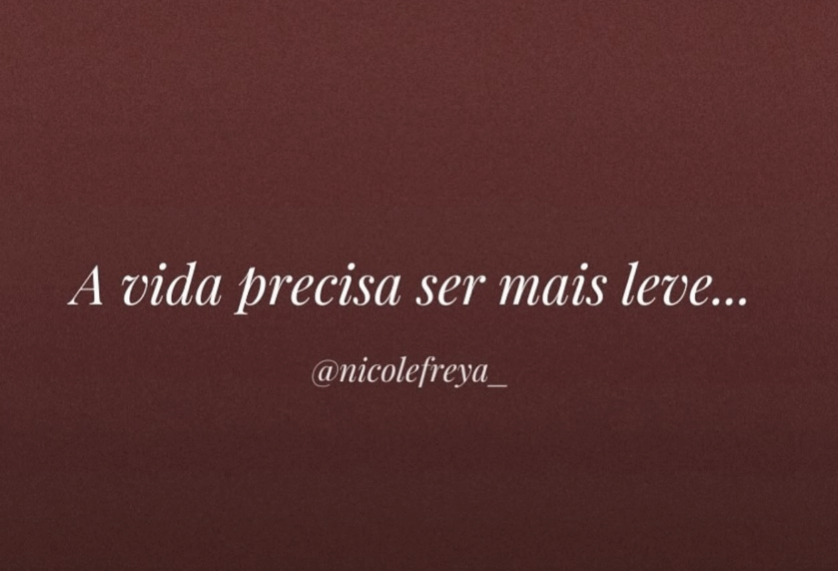 A vida precisa ser mais leve…