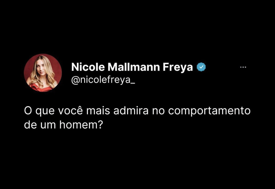 O que você mais admira no comportamento de um homem ?