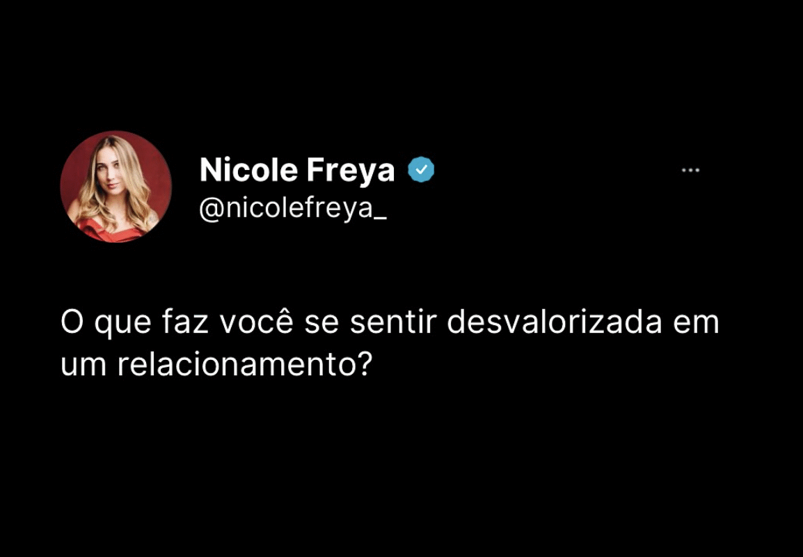 o que faz você sentir desvalorizada em um relacionamento ?