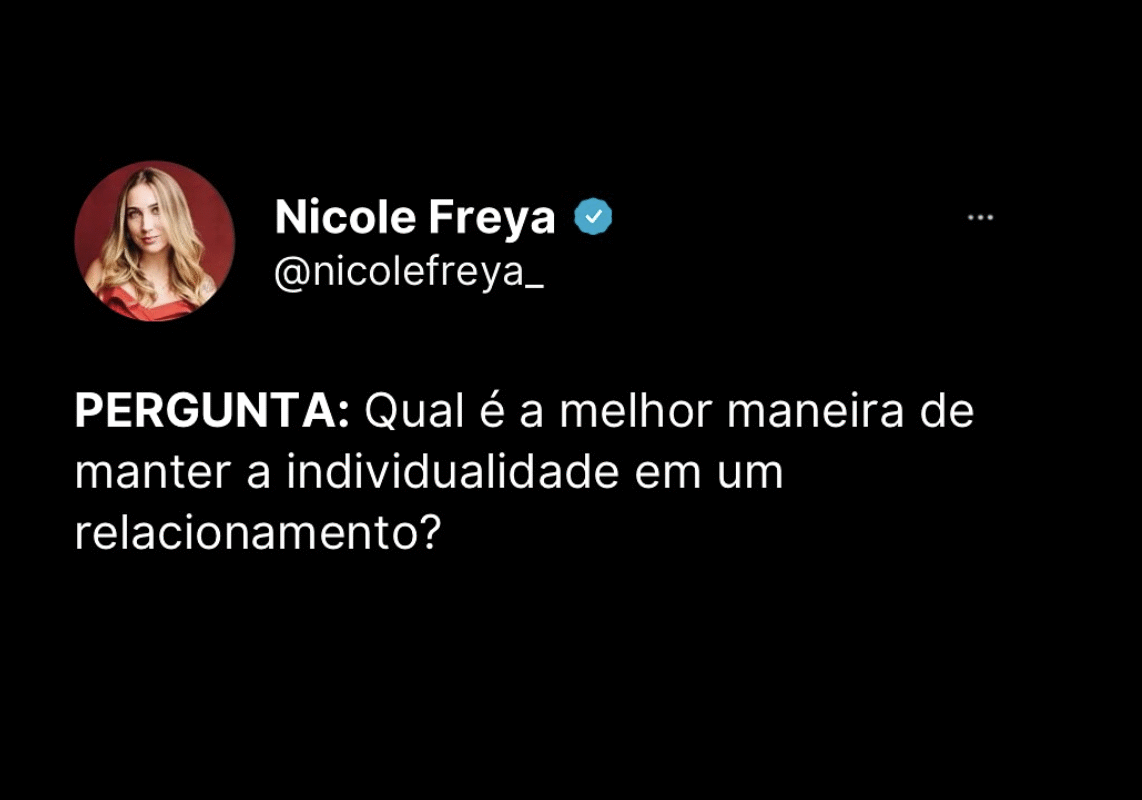 Pergunta:Qual é a melhor maneira de manter a individualidade em um relacionamento?