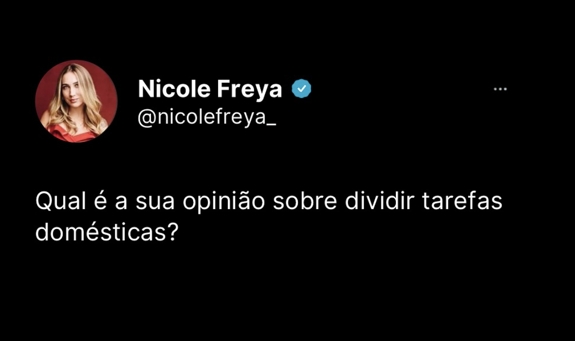 Qual é a sua opnião sobre dividir tarefas domésticas?