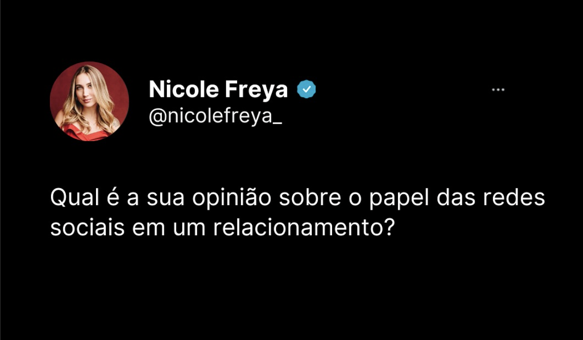 Qual é a sua opnião sobre o papel das redes sociais em um relacionamento?