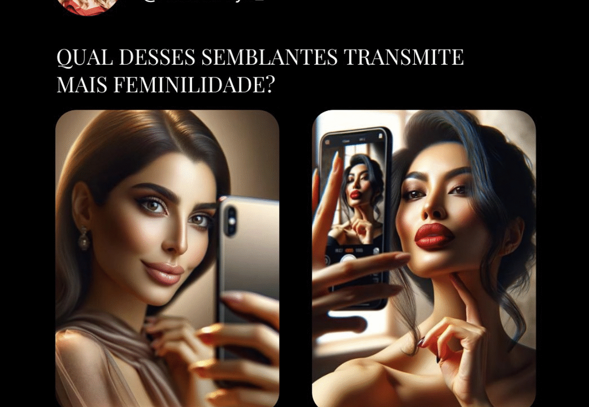 Qual desses semblantes transmite mais feminilidade?